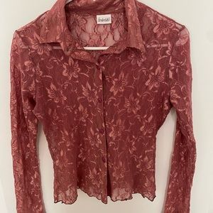 Frederick’s of Hollywood lace button down shirt